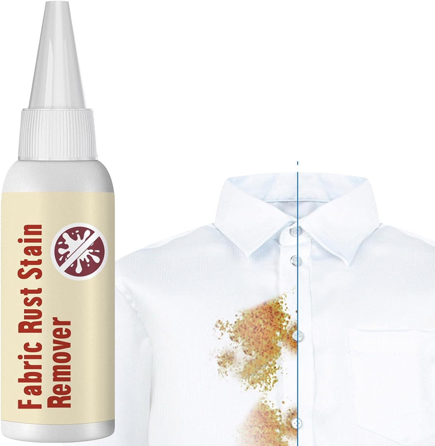 Fabric Stain Rust Remover - Strong Clothes Rust Yellow Remover,Clothes Macular Agent, Quick & Easy Dirt Spot Removal, Multi-Purpose Stain Agent 30/50/100Ml Dobooo image number 2