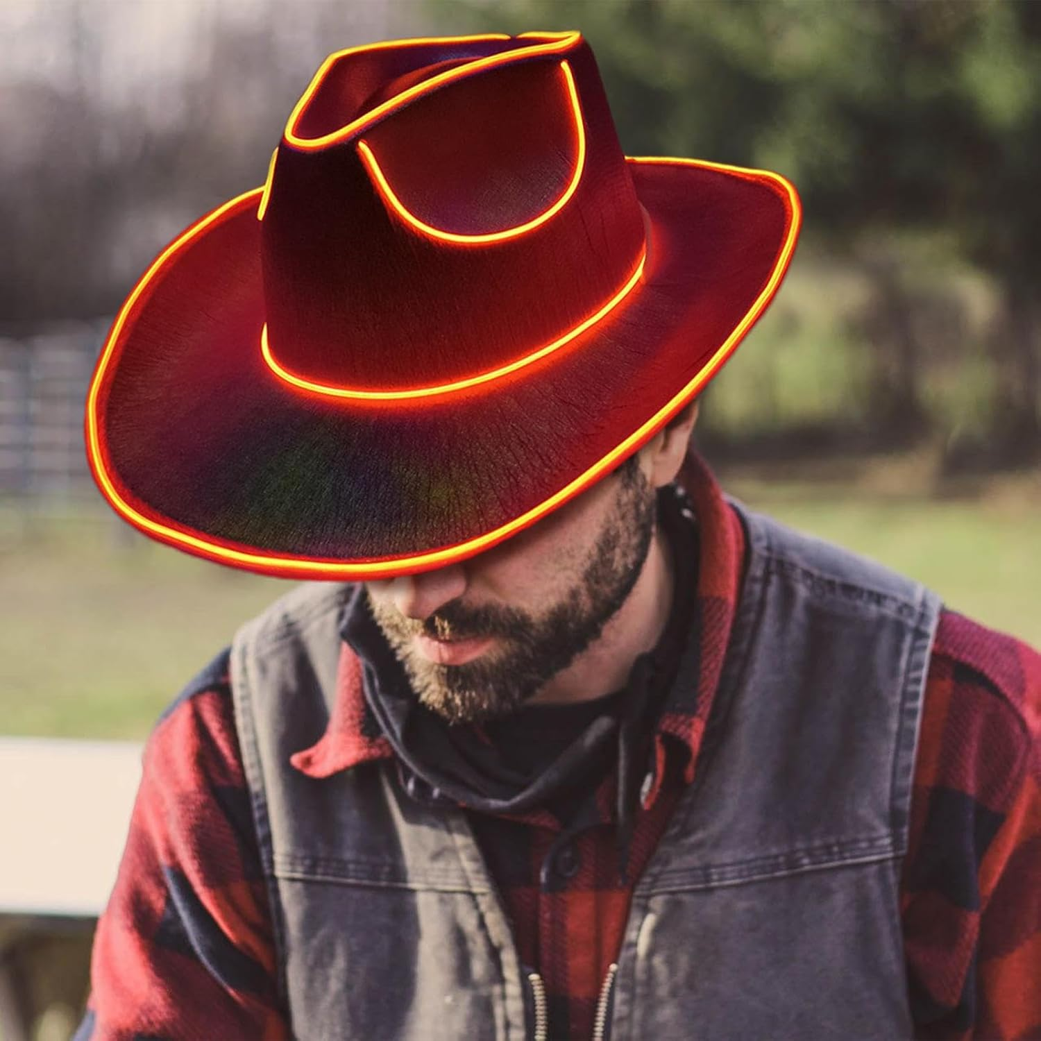 LED Light up Hat, LED Cowboy Hat, Battery Operated Party Sparkly Cowboy Cap, Disco Western Costume Accessories image number 6