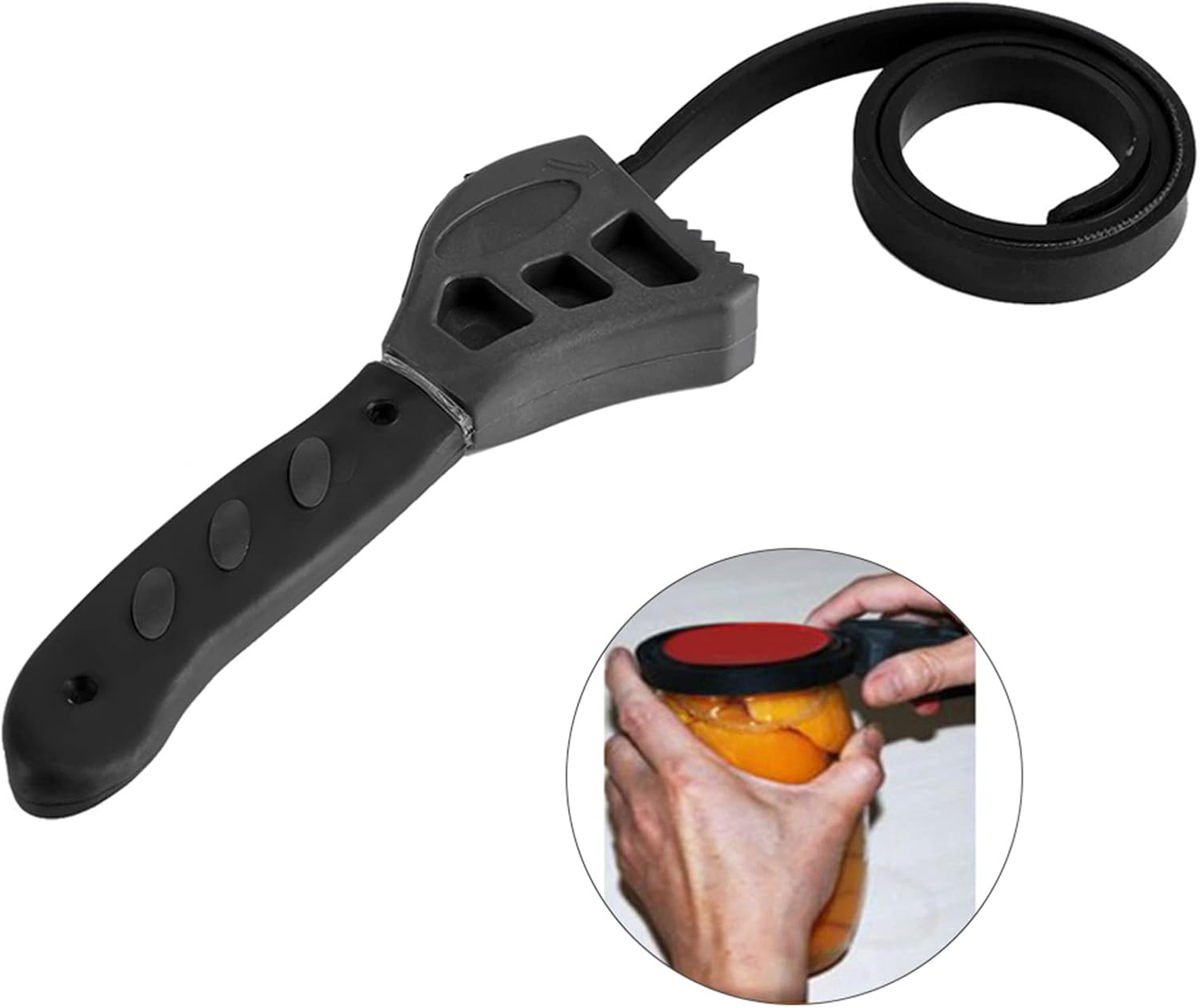 Rubber Strap Wrench, Adjustable 500Mm Jar Opener Pipe DIY Wrench Wrenches Used by Mechanics Plumbers Car Repair Tool Pipe Wrench image number 3