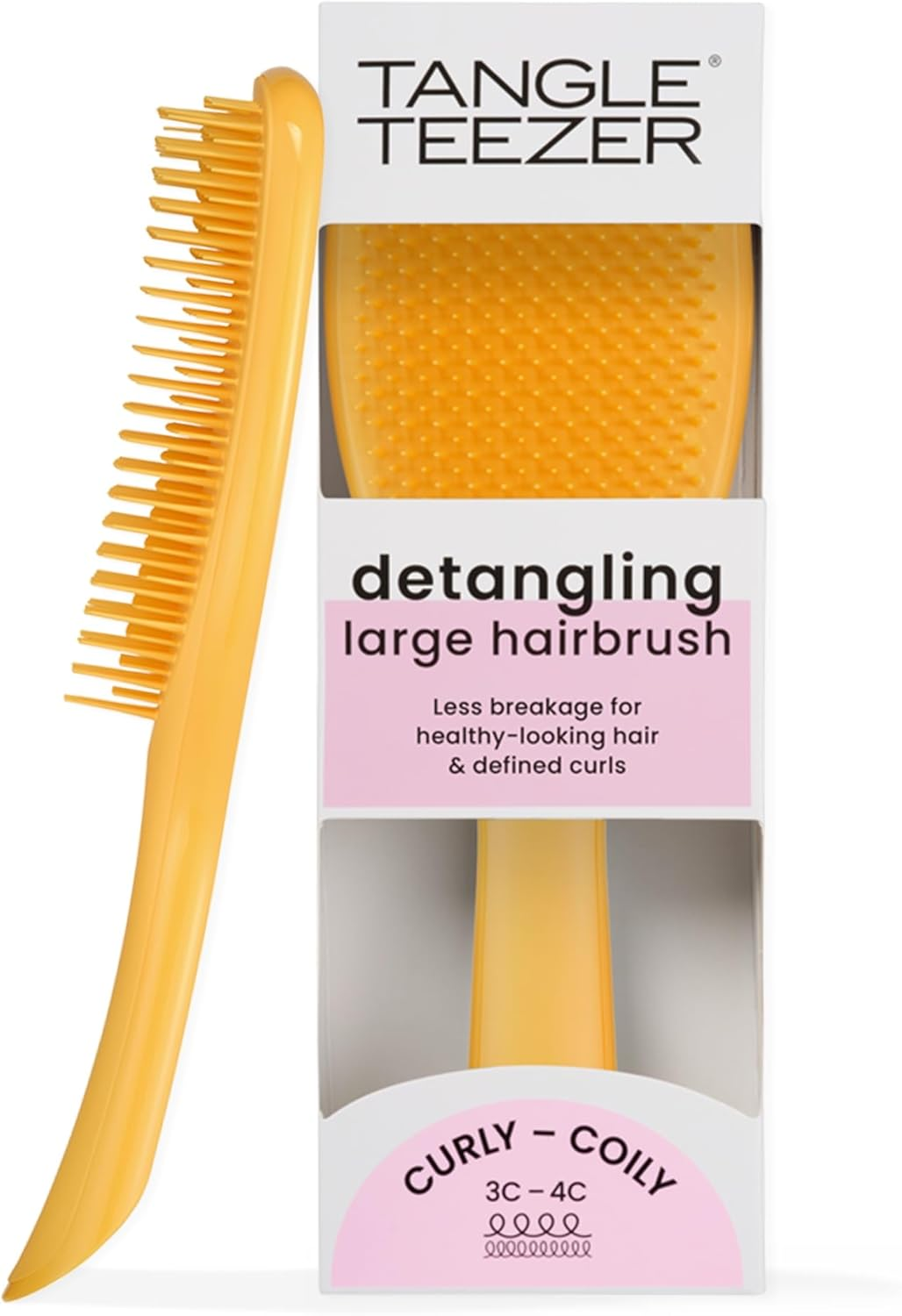 Tangle Teezer Ultimate Detangler Large Brush for Natural Curls - for Defined Curls and Afro 3C-4C Less Frizz - Double Bristle Detangling Brush - Daffodil Yellow image number 4