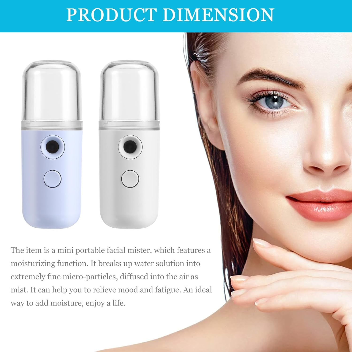 TOPPERFUN 2Pcs USB Nano Facial Mister Sprayer Portable Face Humidifier Machine with Ultra Fine Mist for Deep Hydration and Skin Moisturizing Care image number 2