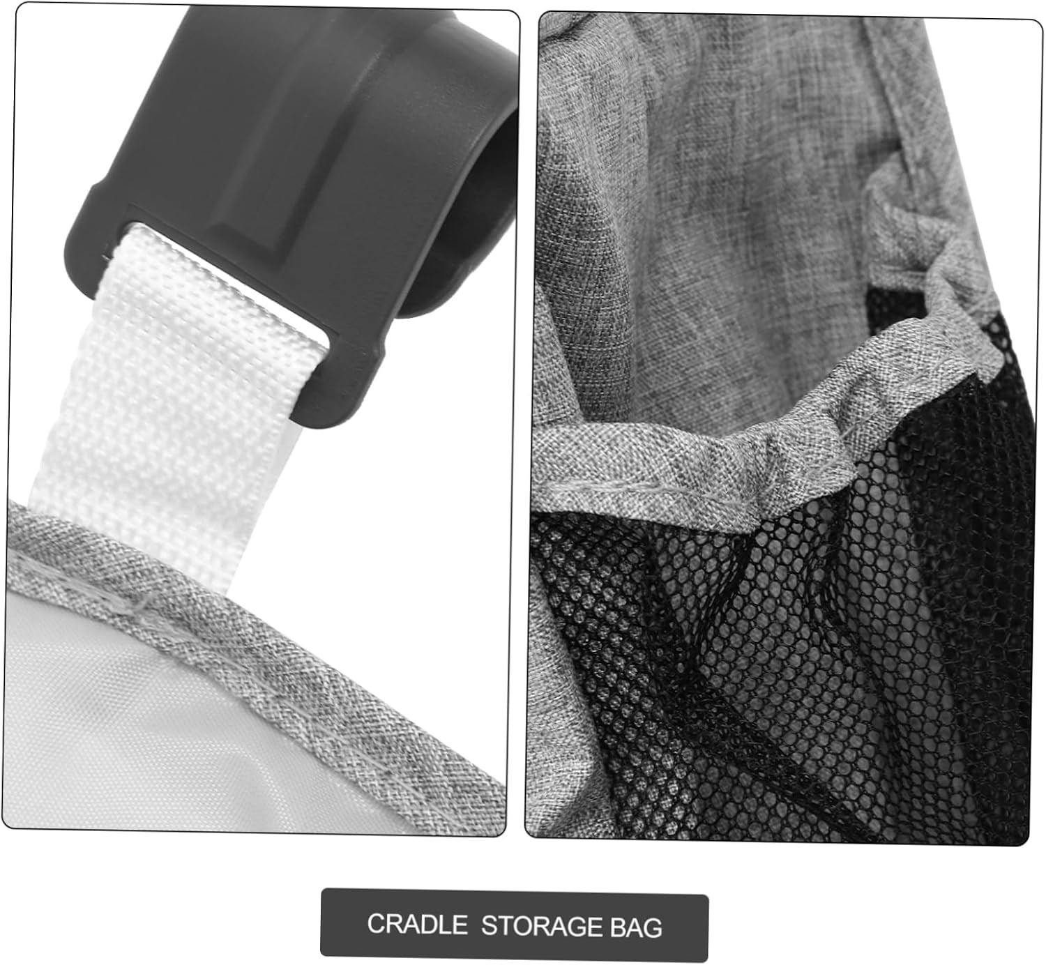 SECFOU 1Pc Crib Organizer Diaper Storage Bag Hanging Pouch for Stroller and Bed Material Convenient Essentials Holder Grey image number 3