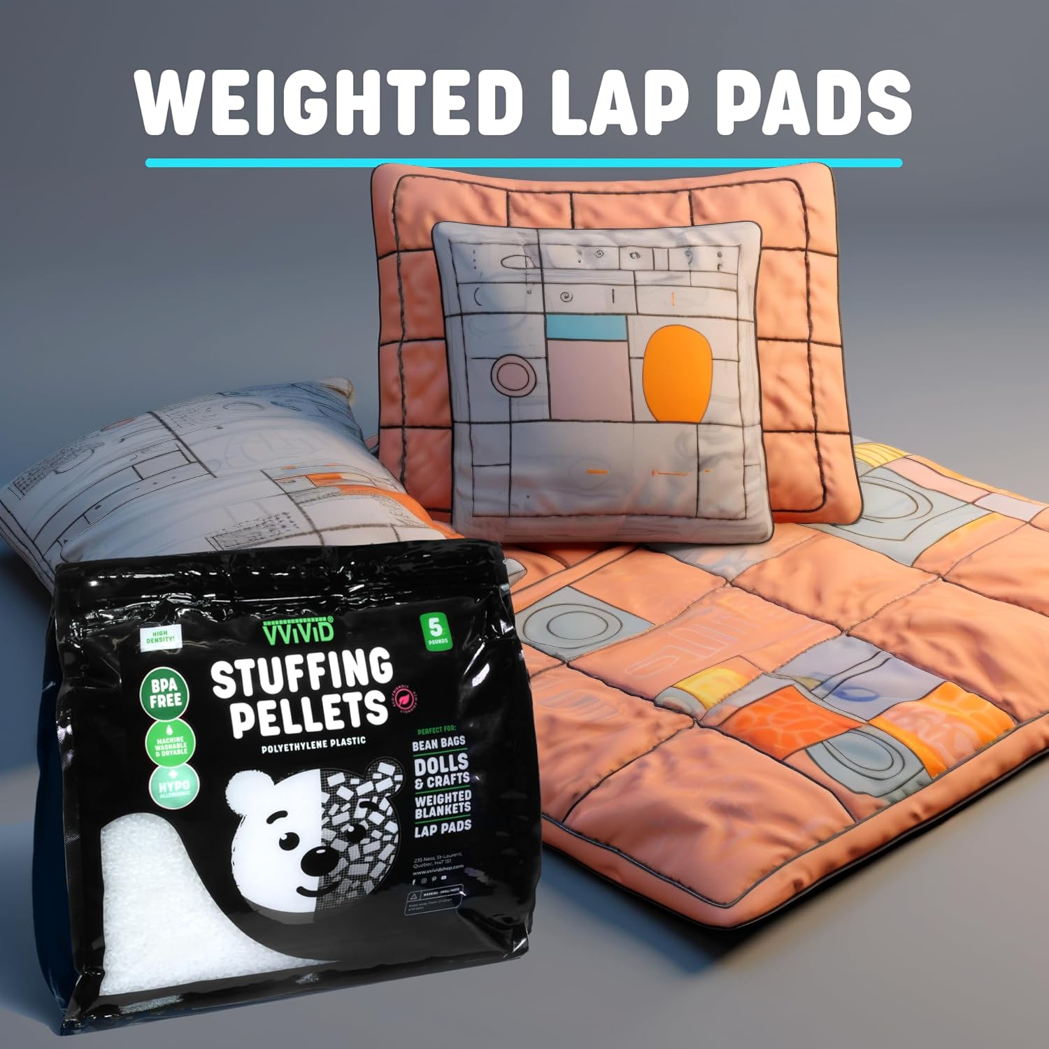 Vvivid Eco-Friendly Weighted Stuffing Beads Poly Pellets image number 4