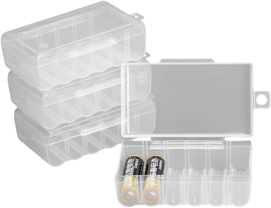 Set of 4 - AAA Battery Storage Box, Battery Storage Case, Battery Holder Clear image number 1