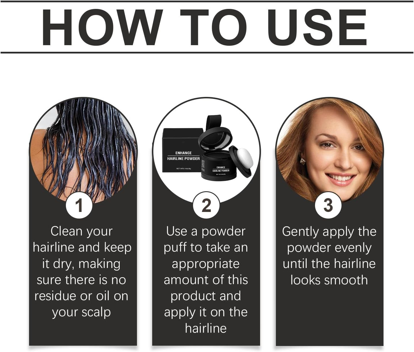 Covrix Instant Hair Powder, Veinsgrain Hair Powder, Hairline Powders Instantly Conceals Hairloss, Root Touch up Hairpowder, Hairlinepowder Stick Root Cover up (#03 Black 黑色) image number 2