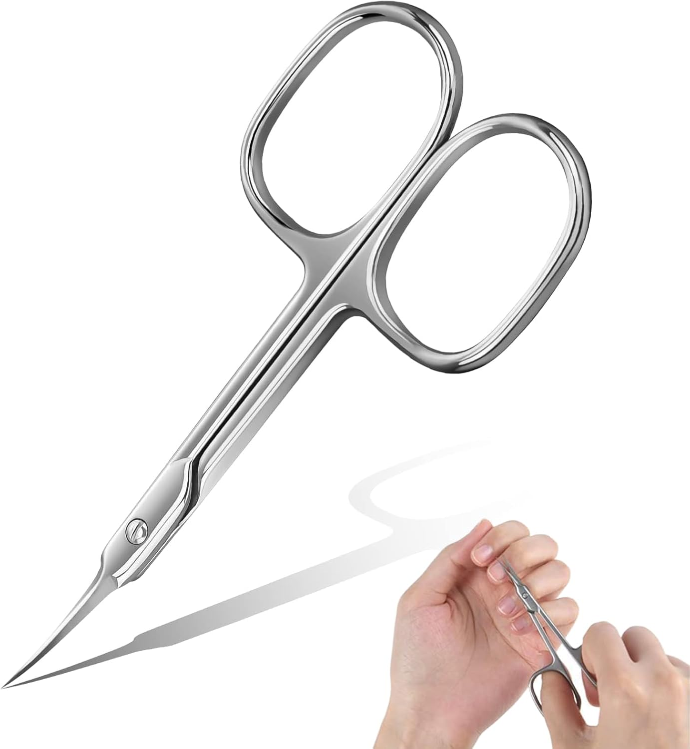 Cuticle Scissors, Extra Fine, Cuticle Scissors, Cuticle Cutter, Professional Cuticle Scissors with Curved Tip for Precise Shortening, Removal of Cuticles, Eyebrows and Eyelashes