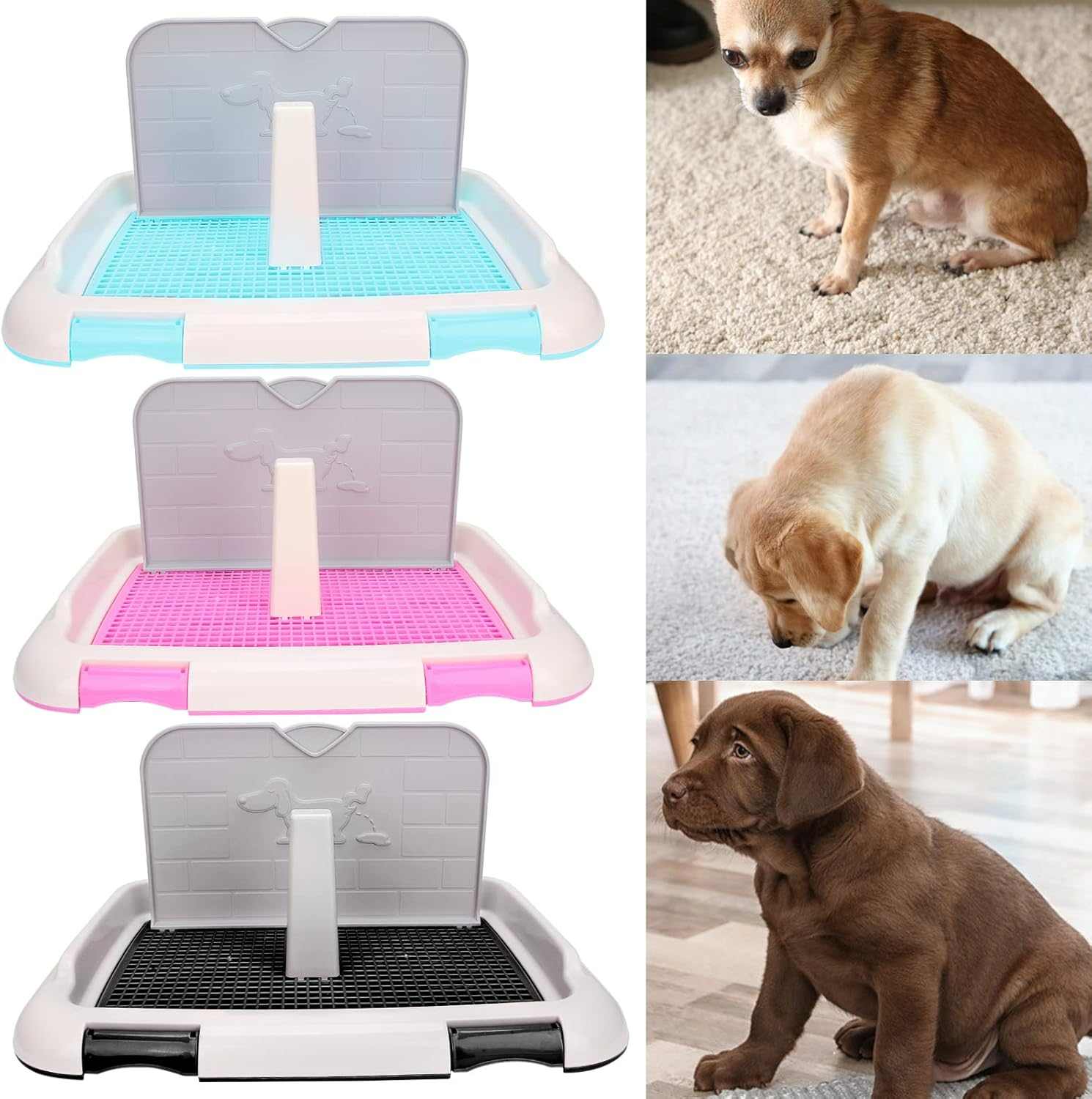 Xtevu Indoor Dog Toilet - Puppy Training Tray with Cat Potty Fence - Pet Toilet System - Dog Litter Tray (Bleu) image number 3