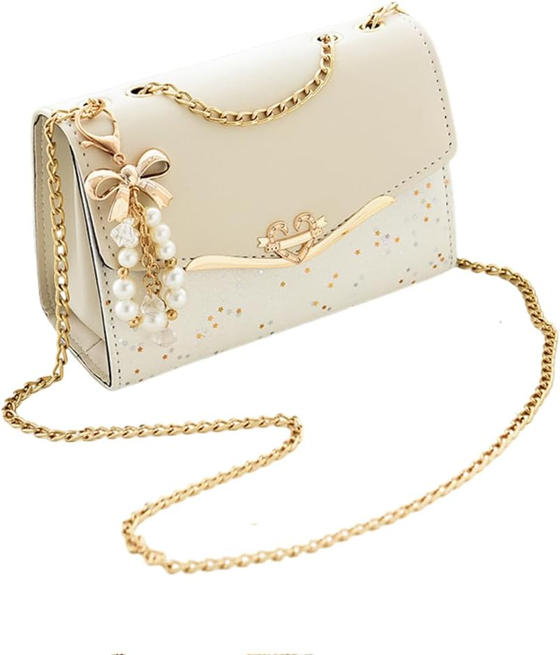 Clutch Purses for Women Rhinestone Handbag for Women Sparkling Diamond Shoulder Purse Elegant Crossbody Clutch Bag for Ladies - Black(With Pearl Strings) image number 3