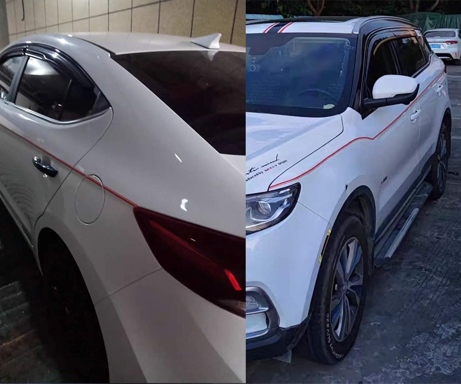 KEQKEV Red Pinstripe Tape Car Body Side Stripe Decal Waistline Sticker Auto Pinstripe Tape for Cars