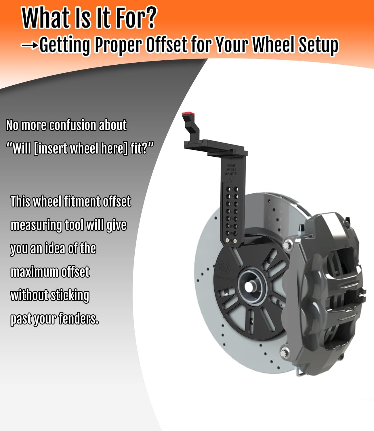 Alpha Rider Universal Wheel Fitment Offset Tool Wheel Tool Car Wheel Offset Measuring Gauge Hub Tool Supports 13 to 20 Inch Wheel Diameters 4 and 5-Lug Wheel Bolt Pattern image number 6