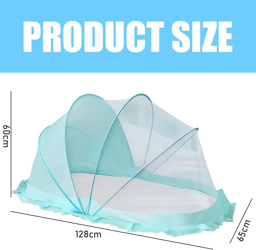 Baby Mosquito Net, Portable up Mosquito Net, anti Mosquito Bed Canopy, Foldable Travel Mosquito Net Bed Tents, Mosquito Net Suitable for Home, Camping and Hiking (128 * 65 * 60 CM, Green) image number 2