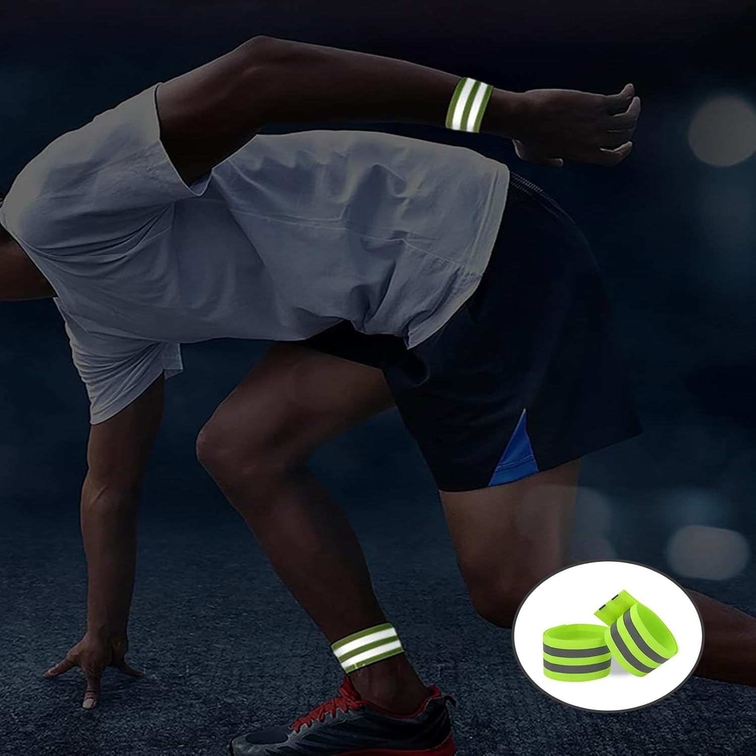 Pack of 4 Bicycle Trousers Clips and 2 Trousers Clips for Cyclists, Bicycle Trousers Clip, Reflective Band for Cycling Jogging, Trouser Protection Bicycle for Men Women (Green, Black) image number 4