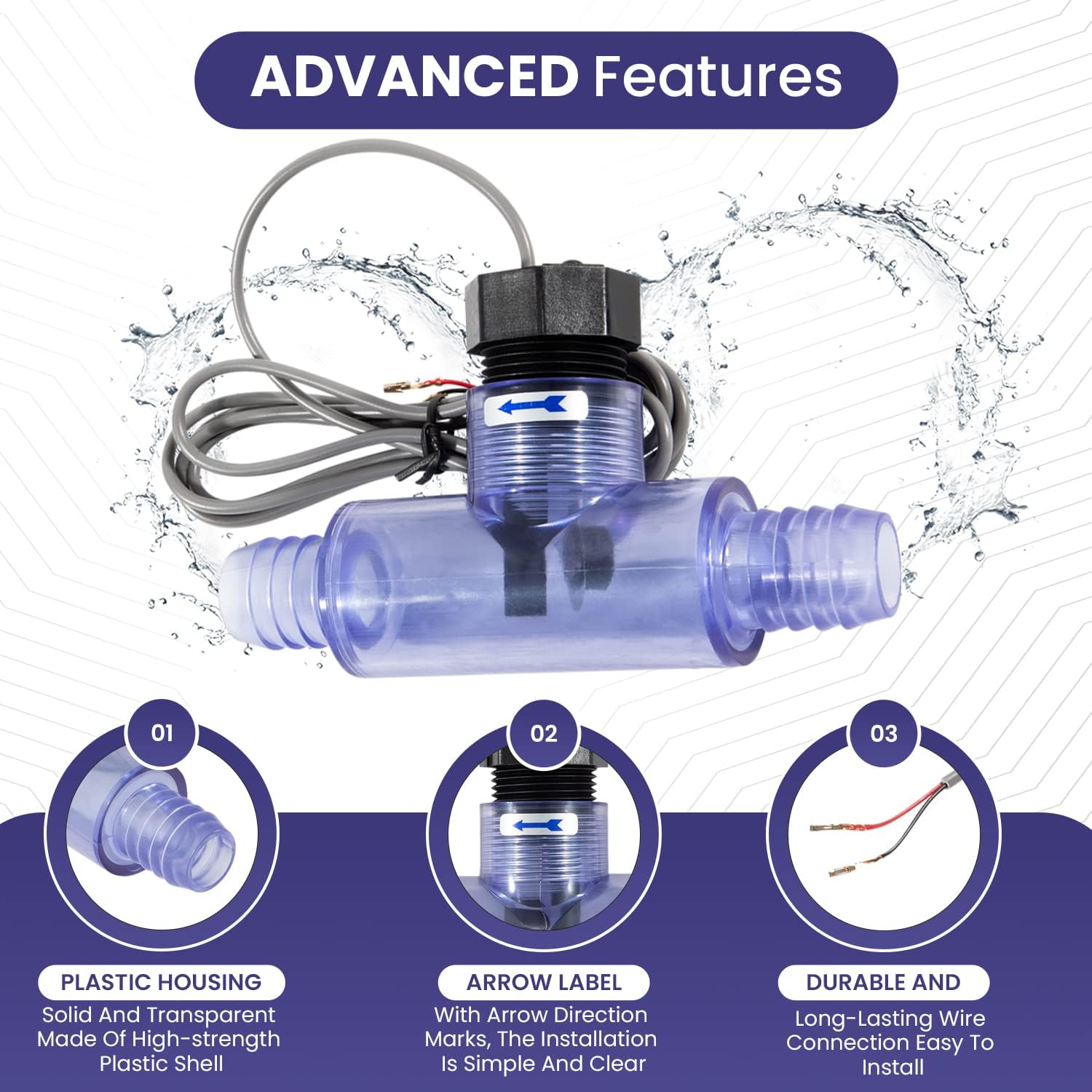 6560-857 Flow Switch Replacement Part Kit for Sundance Spas Heater with Transparent Tee Fitting, Complete Assembly Flow Switch Replaces image number 3