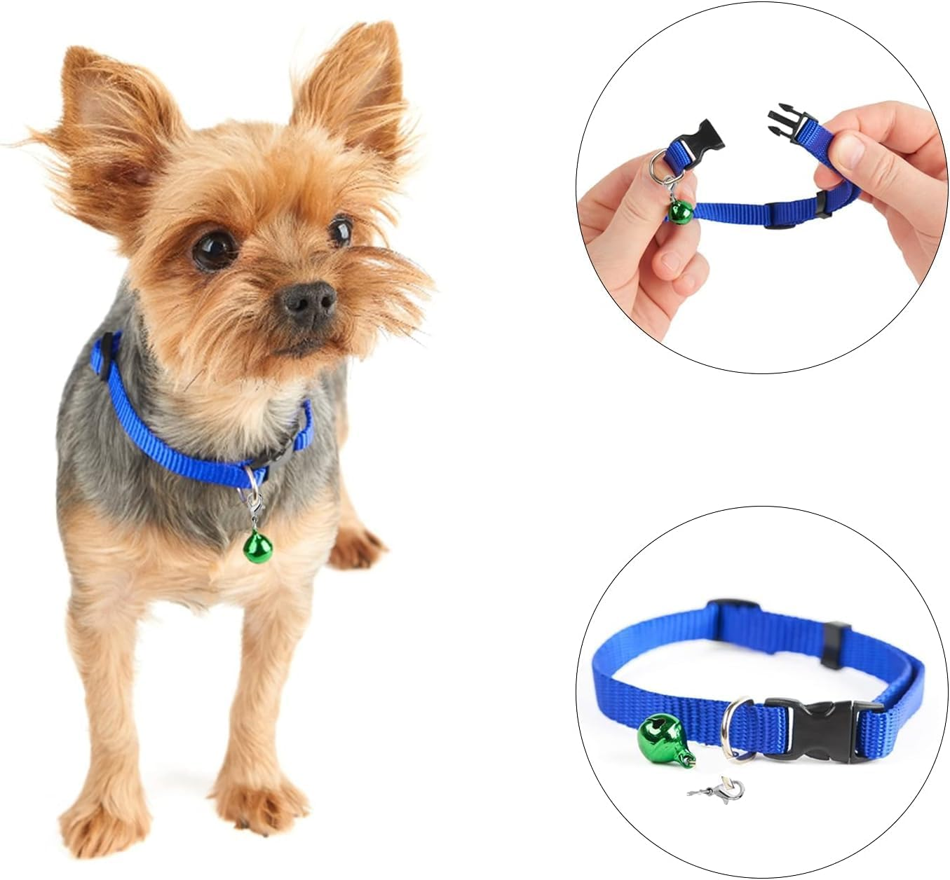 10 Pcs Cat Dog Collar Bells, Jingle Bell for Cat Collar,Dog Collar Charms,Colourful Pet Small Bells with Clasps Collar Accessories,Festival Party DIY Crafts Decoration image number 4