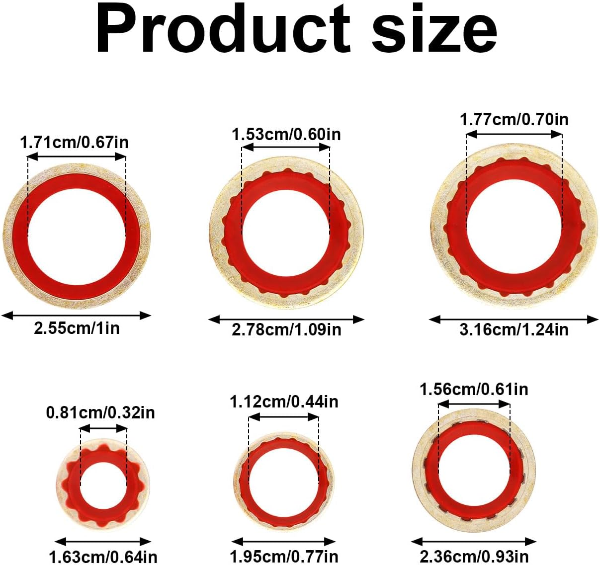 30Pcs Car AC Compressor Gaskets, Leakproof AC Port Seal Washer Multi-Specification Car AC Compressor O-Ring Gasket Seals for Most Car Models (Red) image number 5