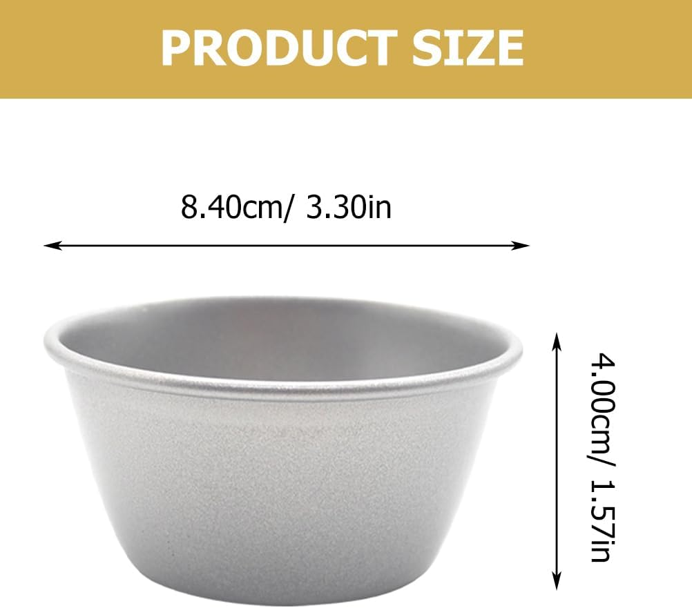 4Pcs High-Carbon Steel Pudding Molds Nonstick Baking Cups for Muffins and Easy Release Bakeware Set