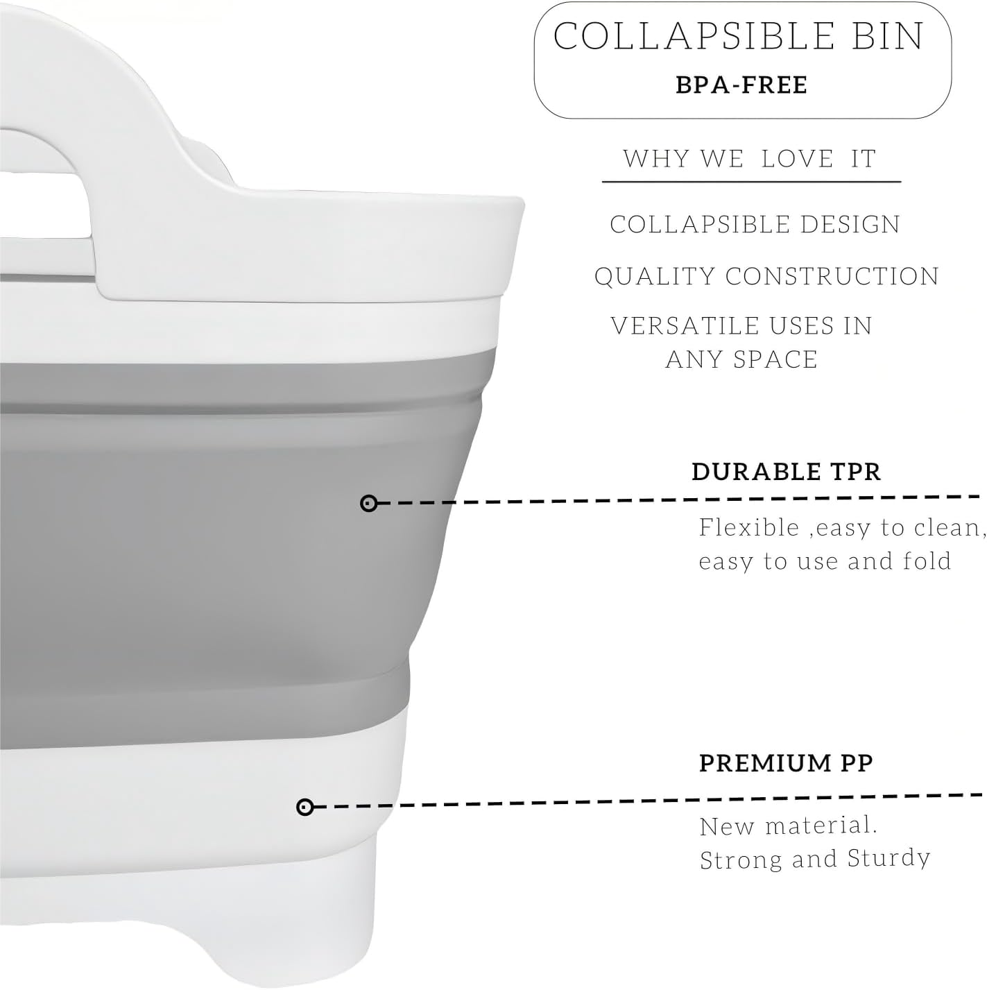 Collapsible Wash Basin 9L, Foldable Dish Tub with Drain Plug, Portable Collapsible Dish Basin, Camping Sink for Washing Dishes, Laundry & Kitchen Use (Navy Blue) image number 2