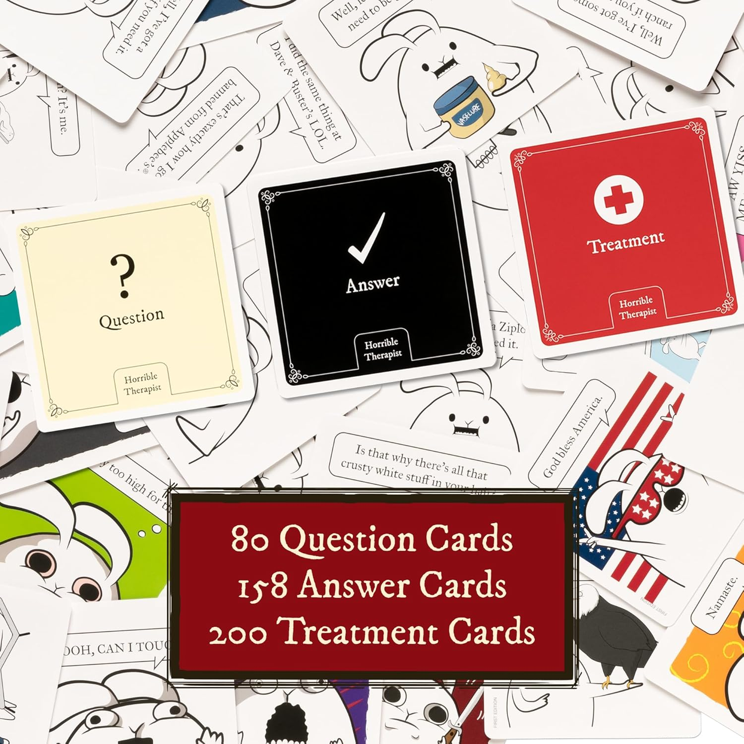 Exploding Kittens Horrible Therapist: Extra Horrible Edition by 3-8 Players - Ages 17+ - 15 Minutes to Play - Explicit Comic Building Game - Party Game, Family Game Night, Adult Card Game image number 4