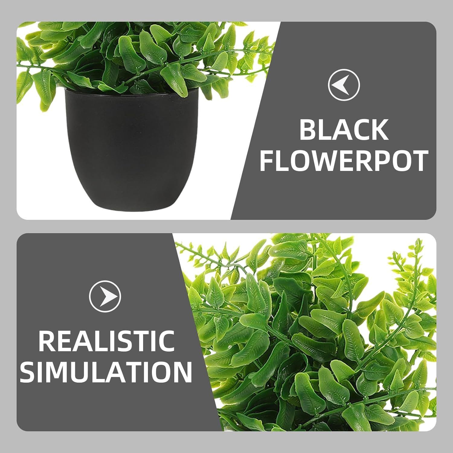 VANZACK 4Pcs Potted Artificial Plastic Plants Mini Faux Plant with Black Pots Faux Succulents Plants Indoor Fake Desk Plant for Home and Office Desktop Decor image number 4