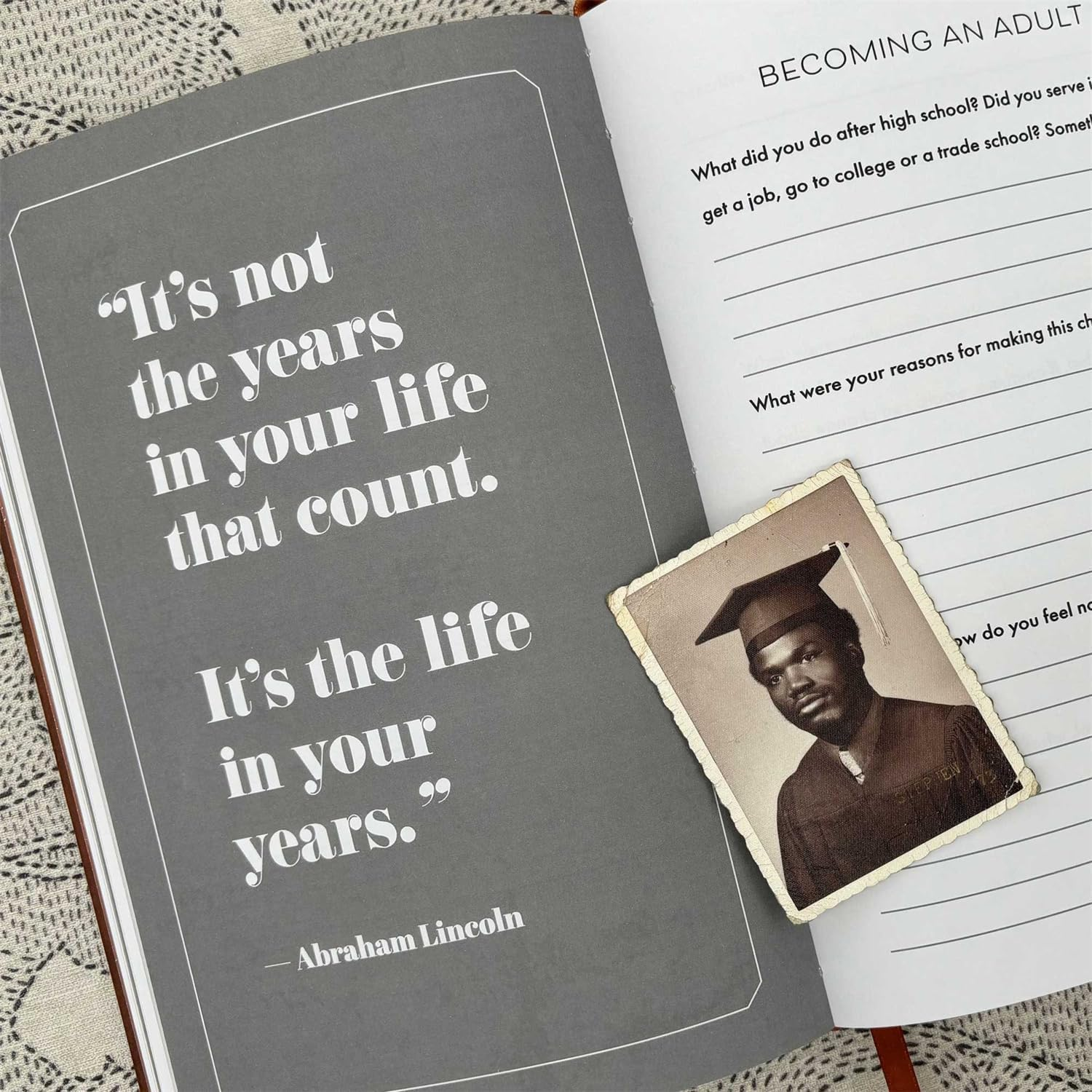 Mom, Story, Leather Wrapped Hardback, a Mother&rsquo;S Guided Journal to Share Her Life & Her Love, Great Gifts for Mom. (Mom) image number 5