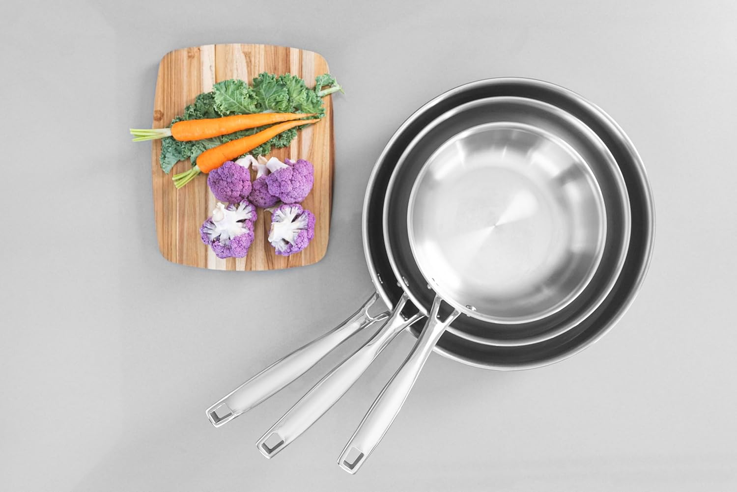 Tramontina Grano Stainless Steel Shallow Frying Pan with Tri-Ply Body, 20 Cm Diameter image number 5