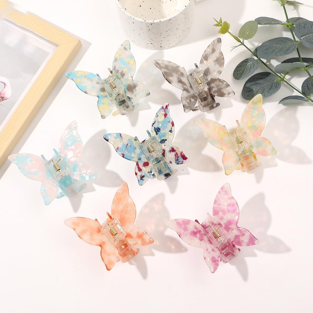 Butterfly Hair Clip, Acetate Hair Clips, Women, Plastic Non-Slip Hair Clips, 7.5 Cm Hair Clip, Thick and Thin Hair for Women, Hair Accessories, Green image number 4