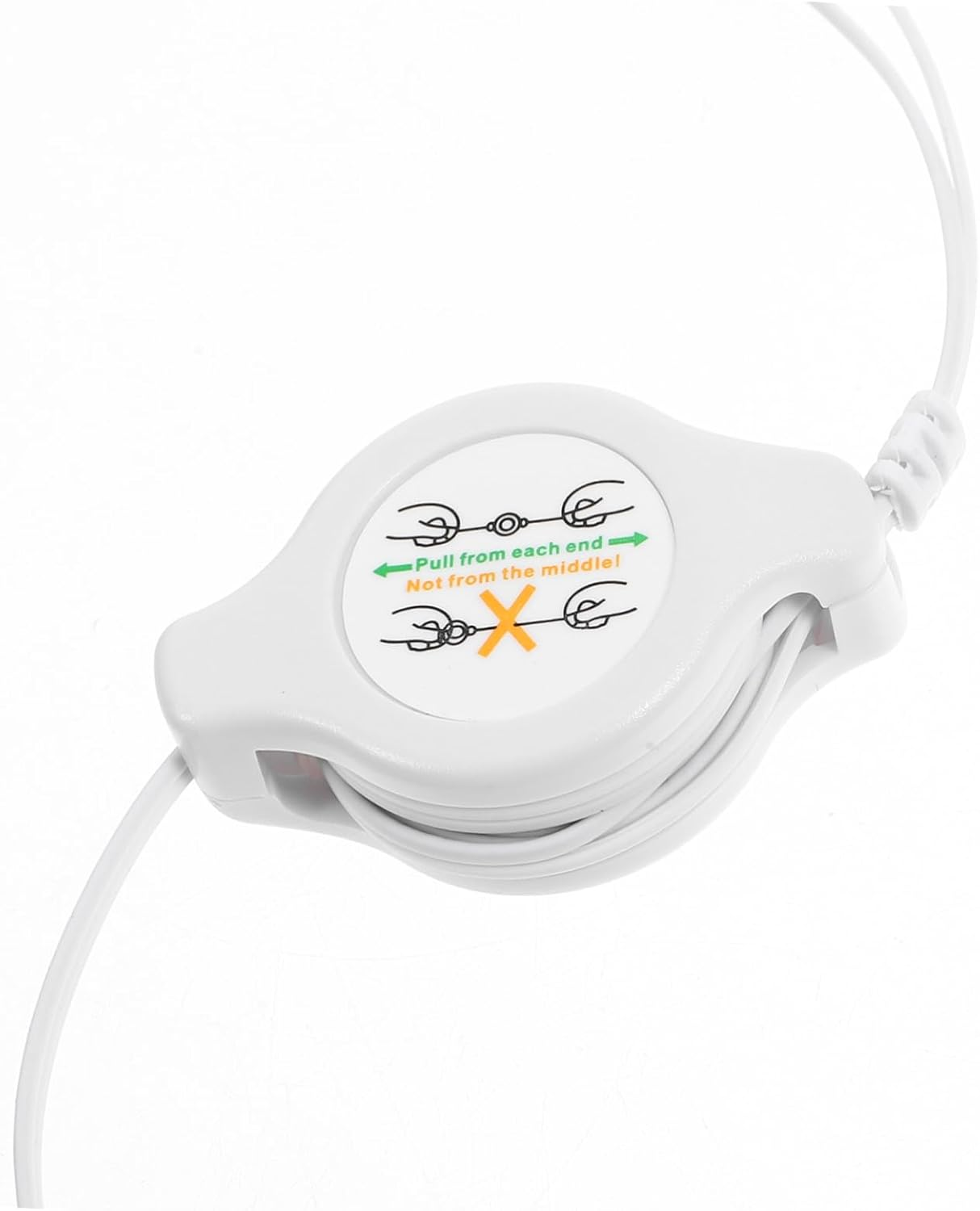 MUELODSIC Retractable in Ear Headphones Earphones with Cushioned for Players and Digital Devices White Telescopic Earbuds for Comfortable Listening and Easy Storage