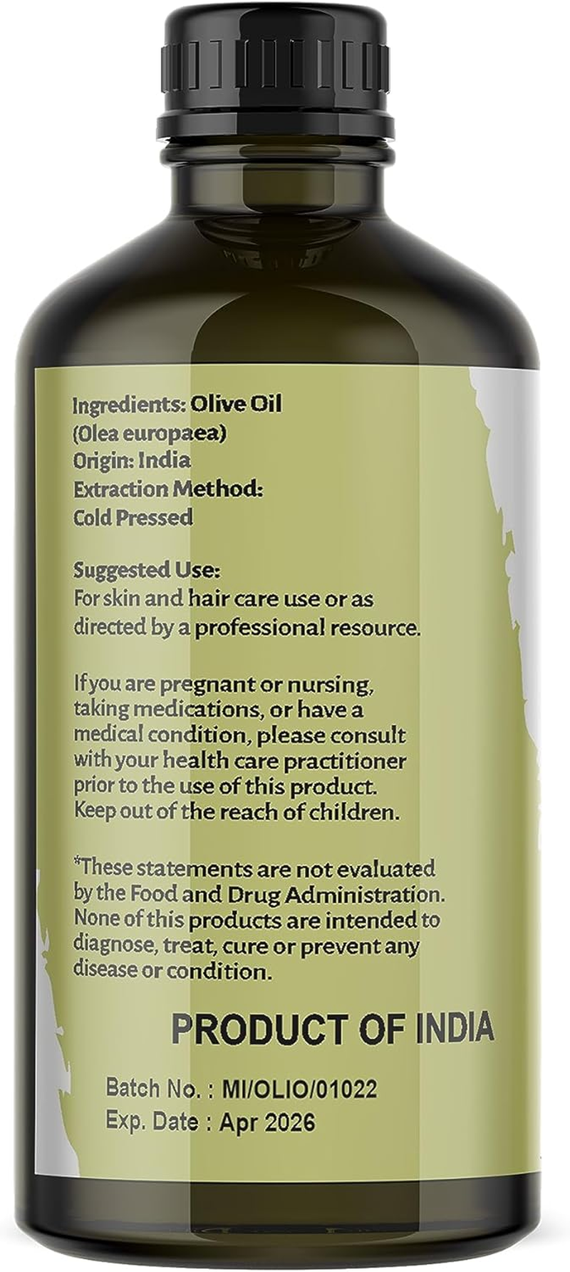 Nature'S Basket Pure Olive Cold Pressed Carrier Oil for Hair & Skin, 100 Ml Helps Strengthen Hair Roots, Deeply Moisturizes Skin, Helps Reduce Wrinkles & Fine Lines, No Alcohol - 100 Ml image number 2