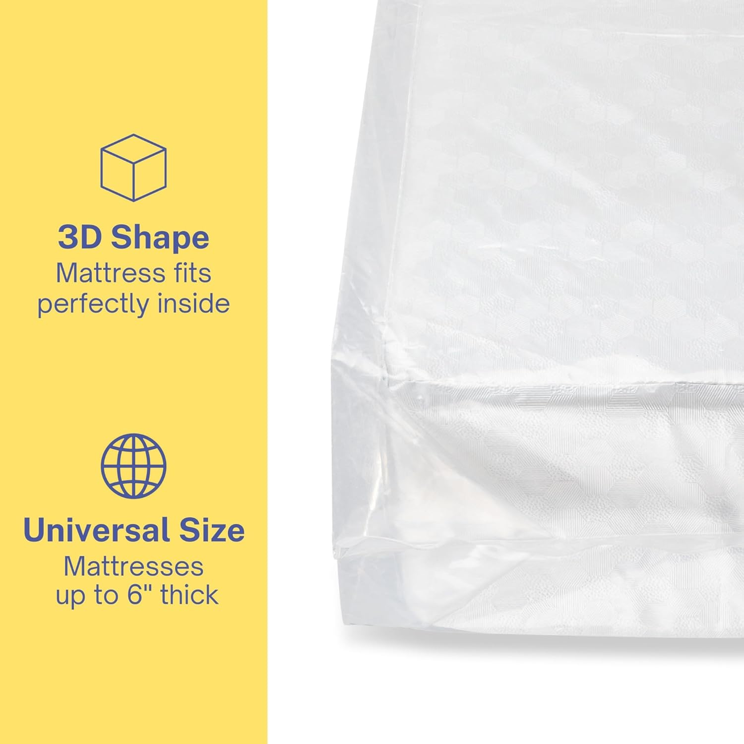 Wenses Crib Mattress Storage Bag with Zipper, 5 Mil Clear Plastic Cover for Moving, Includes Accessory Bags image number 2