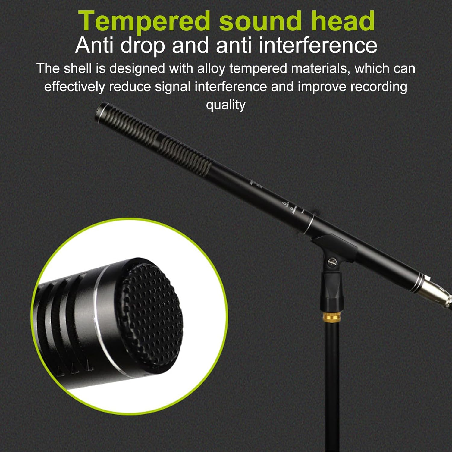 XLR Microphone, Professional Cardioid Mini Condenser Mic, Video & Broadcast Unidirectional Microphone Kit for Television News Reporter Interview