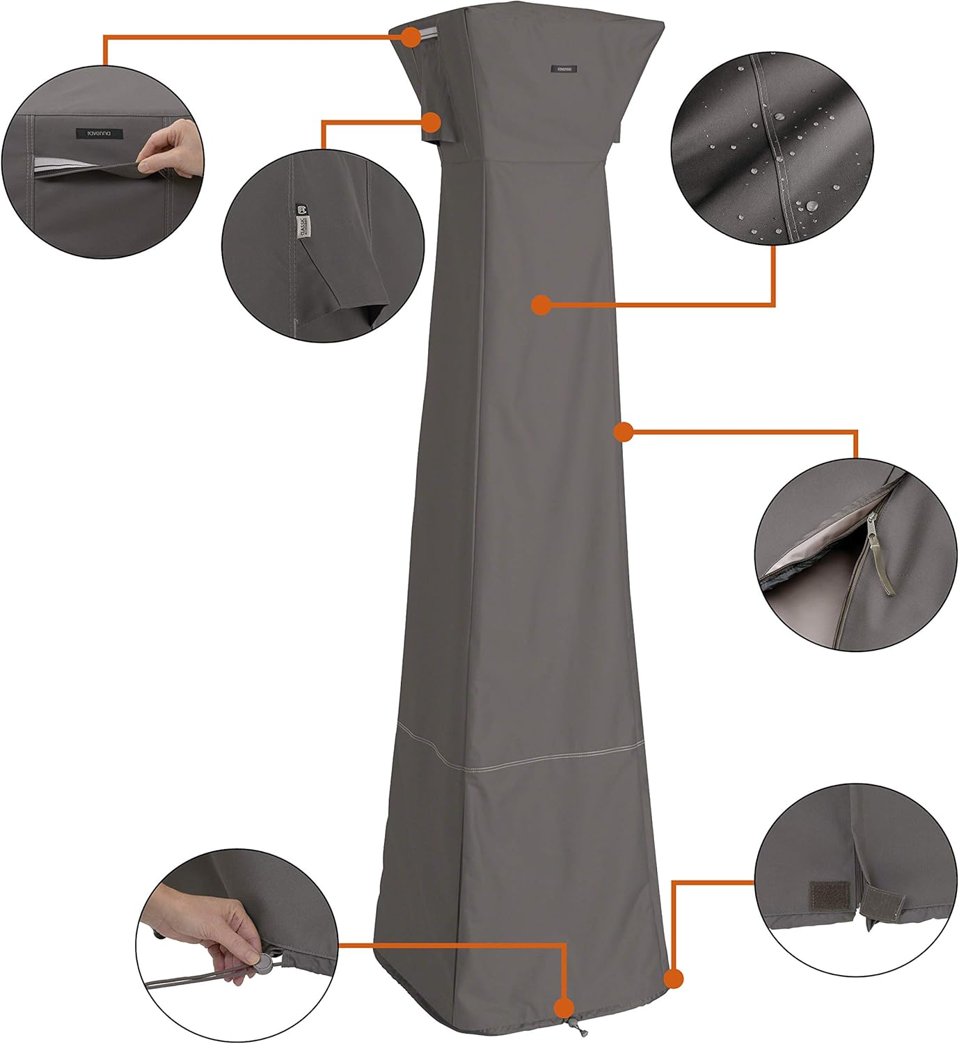 Classic Accessories Ravenna Water-Resistant 21 Inch Pyramid Torch Patio Heater Cover image number 6