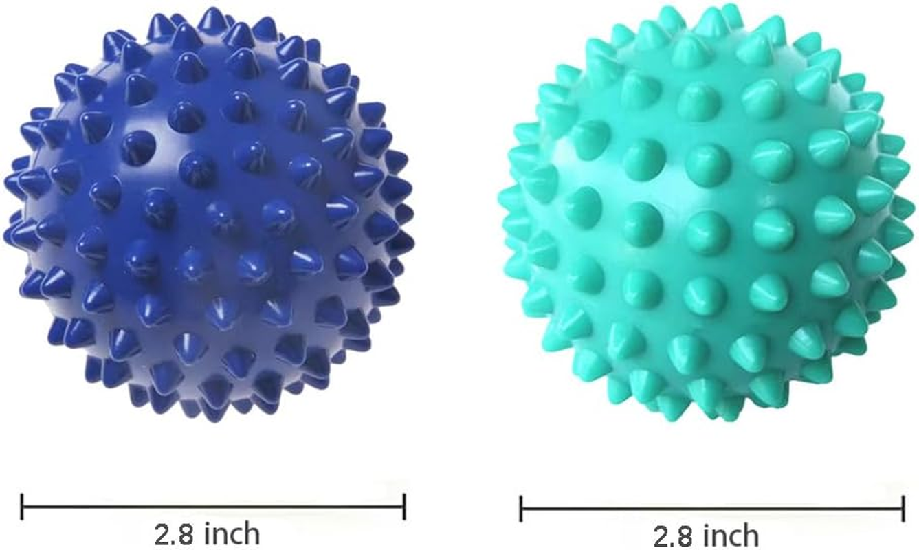 Spiky Massage Ball for Feet &ndash; Plantar Fasciitis Relief, Full Body Trigger Point Therapy, Muscle Recovery, and Pain Relief &ndash; Pack of 2 (Blue & Mint Green) image number 5