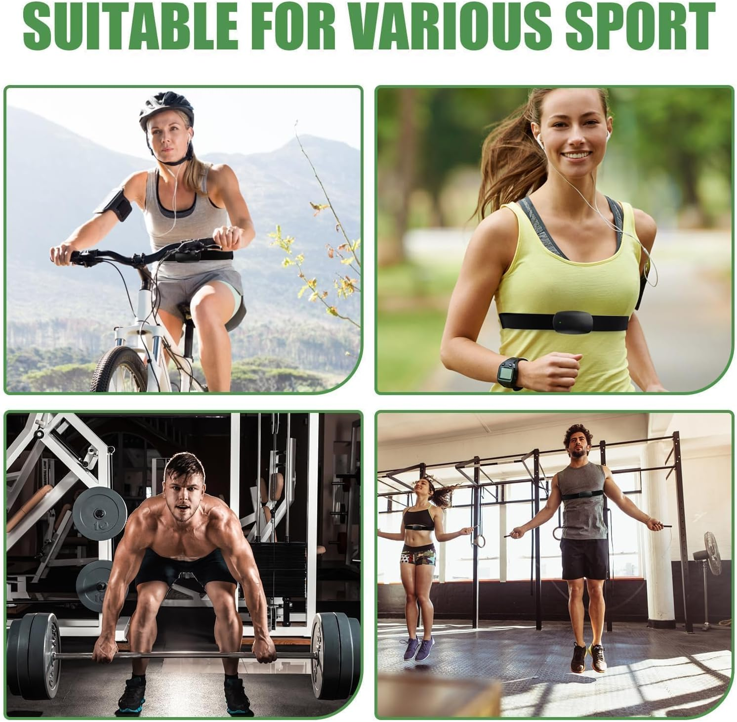 Heart Rate Monitor Chest Band for Polar H10 H9 H7, Adjustable Waterproof Replacement Chest Strap Compatible with Polar Garmin, Black