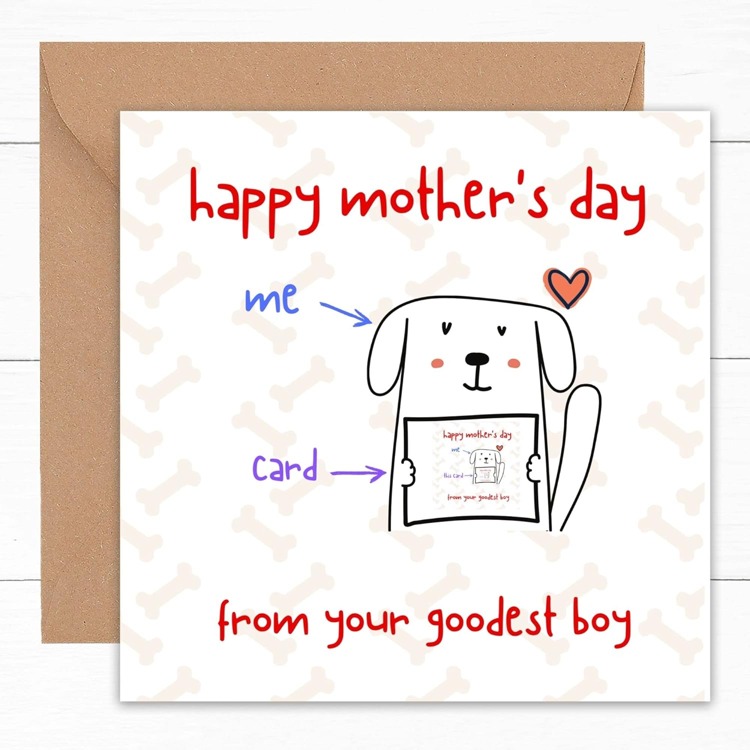 Felbridge Studio - Funny Mothers Day Card from the Dog - Mothers Day Gift - Mother'S Day Cards from the Doggy Pup Puppy Fur Baby Pet - Mum Mummy Ma Mammy Mother S Wife - 14Cm image number 5