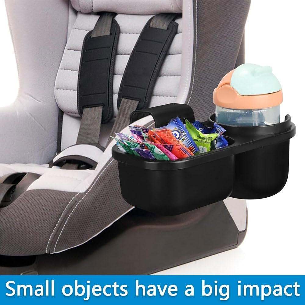 Child Car Seat Tray with Cup Holder &ndash; Universal Snack Tray Attachment for Convertible Car Seats, Strollers & Boosters &ndash; Toddler Travel Tray, Compatible with Most Models