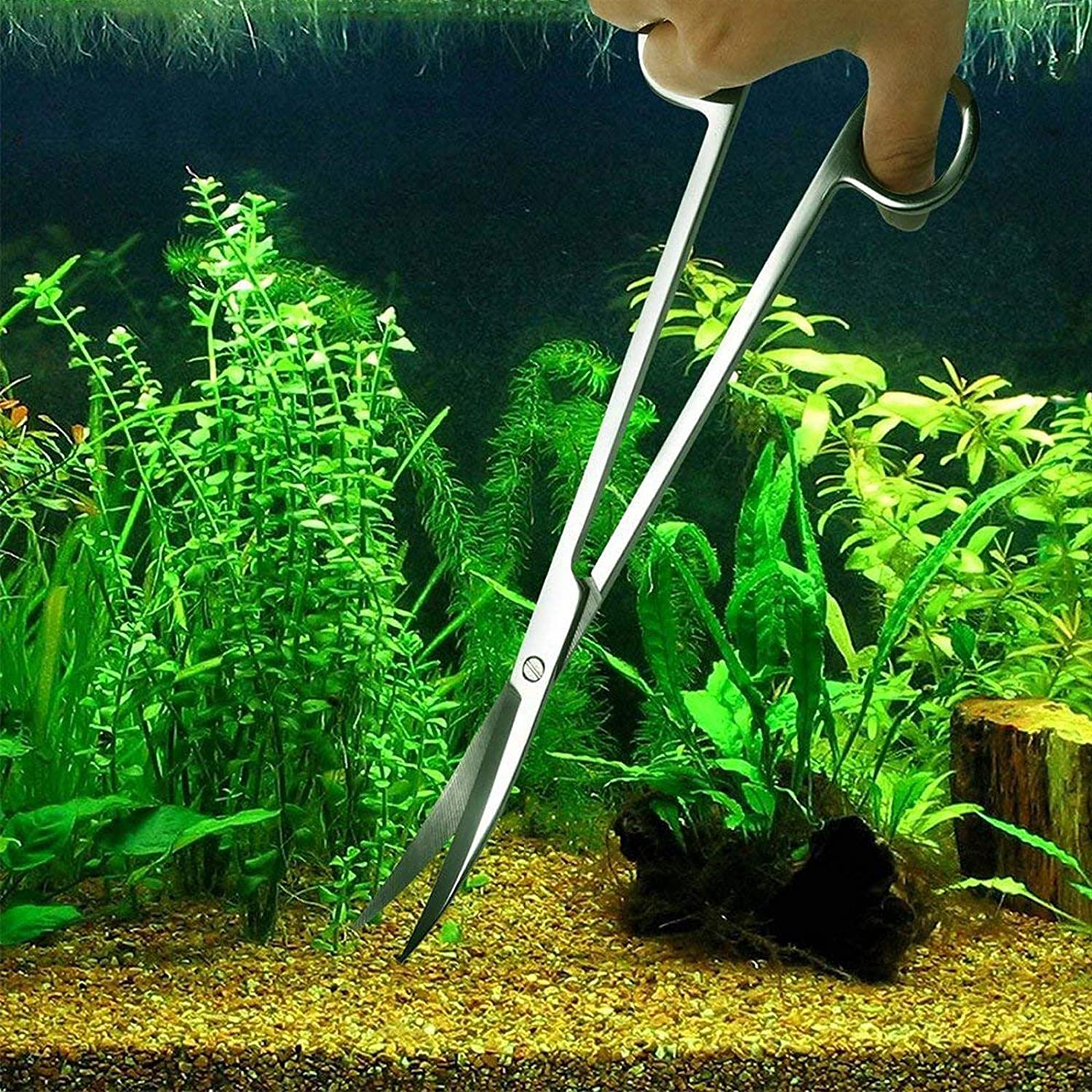 Jeeco Aquarium Scissor Tweezers Spatula Tool - 4 in 1 Stainless Steel Aquatic Plants Aquascaping Tools Set for Fish Starter Kits & Aquariums Tank image number 3