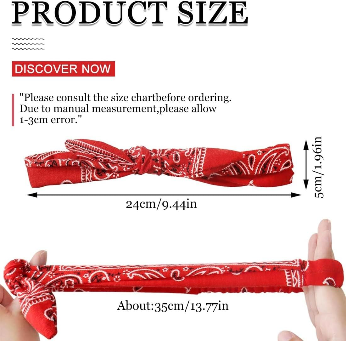Pack of 3 Stretchy Women'S Headband Headbands Hair Bow Hair Bands Headscarf Women'S Headscarf Boho Headband Print Hair Accessories image number 2