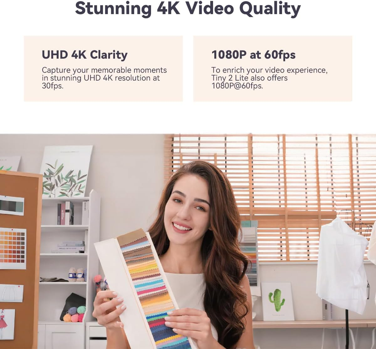 OBSBOT Tiny 2 Lite Ai-Powered 4K PTZ Webcam Stunning UHD 4K Resolution 1/2&rdquo; CMOS Sensor 4X Digital Zoom AI Auto Tracking with Auto Zoom Gesture Control 2.0 image number 1