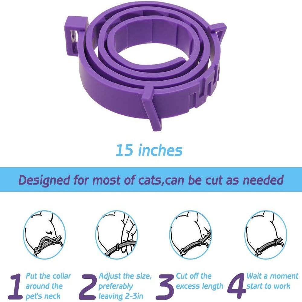 6 Pack Calming Collar for Dogs and Cats, Adjustable Cats and Dogs Anxiety Collar for Stress Reliever Relaxing Comfortable, Natural Safe Waterproof, Lasting Calming Effect Cat and Dog Anxiety Relief image number 1