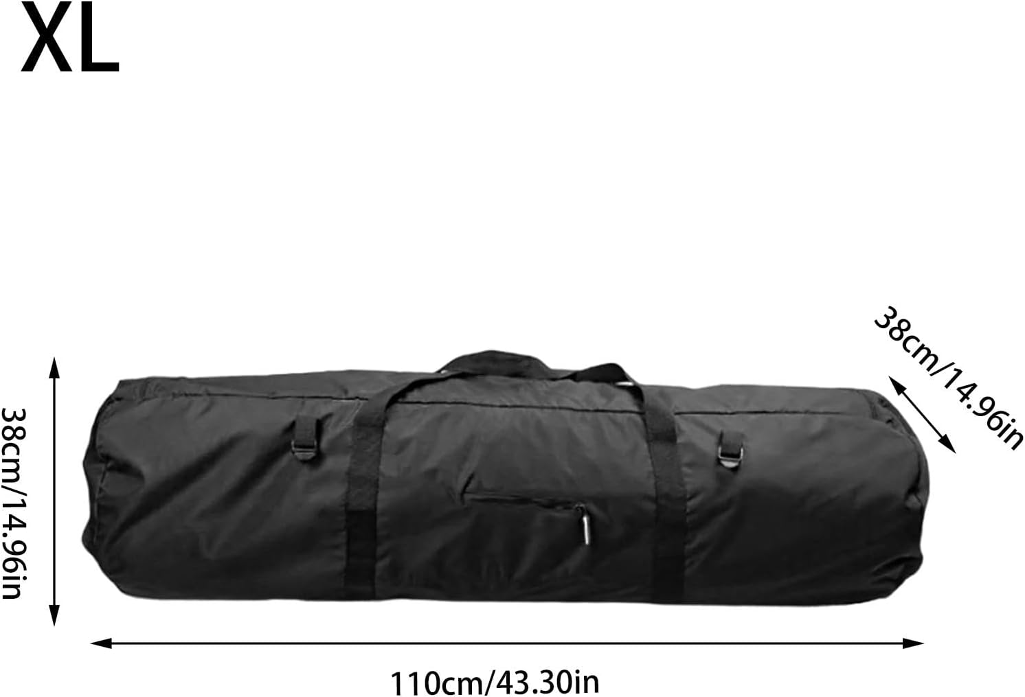 Duffel Travel Sports Equipment Bag - Multi-Functional Travel Tent Bag - Portable Zippered Tent Bag Foldable with Double Handle Design for Tent Bags Gear Bags - Black image number 6