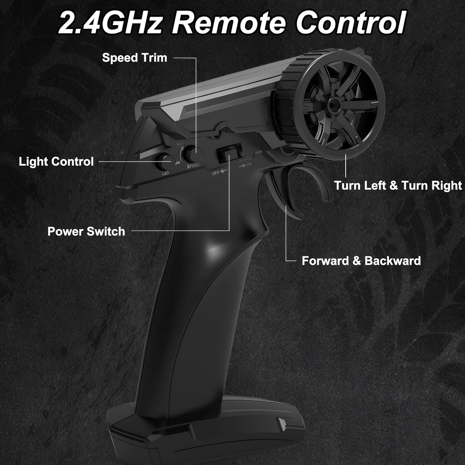 RC Drift Car with LED Lights, 1:24 4WD 2.4Ghz Remote Control Car for Kids Adults (White)