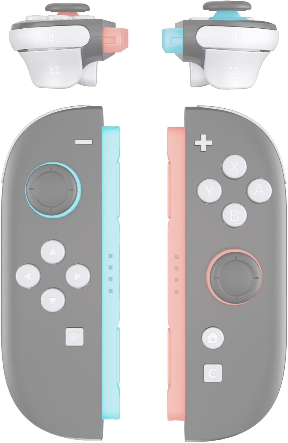 Extremerate DIY Replacement Full Set Buttons for Joycon 2, Custom ABXY Direction Keys Dpad + - C Home Capture Release L R ZR ZL Trigger Buttons for Nintendo Switch 2 Controller - White image number 4