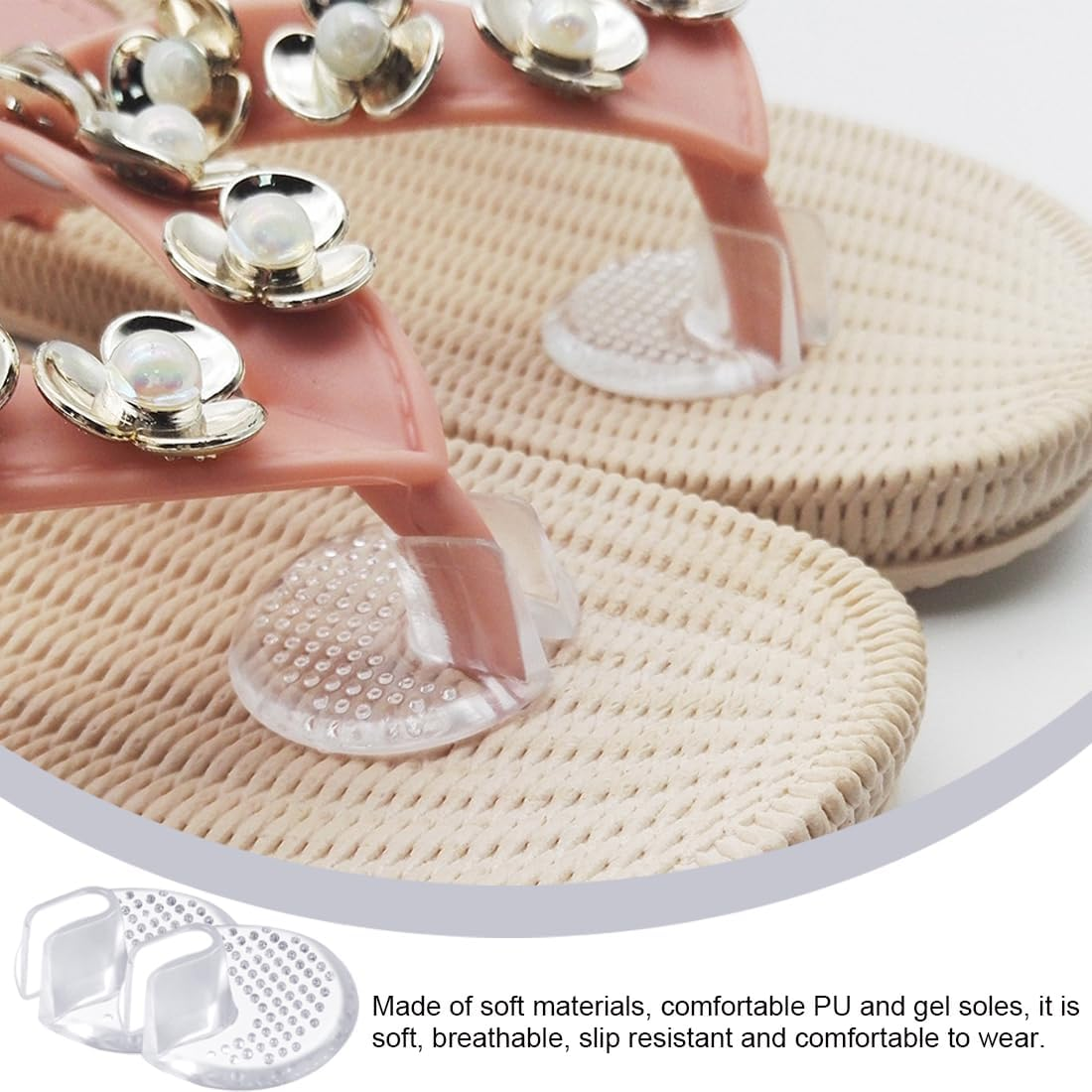 AOEVUIR 6 Pairs Toe Protectors for Flip Flops, Toe Separator Pads, Toe Separator Cushions, Gel Silicone Protection against Pain and Blisters for Men and Women image number 4