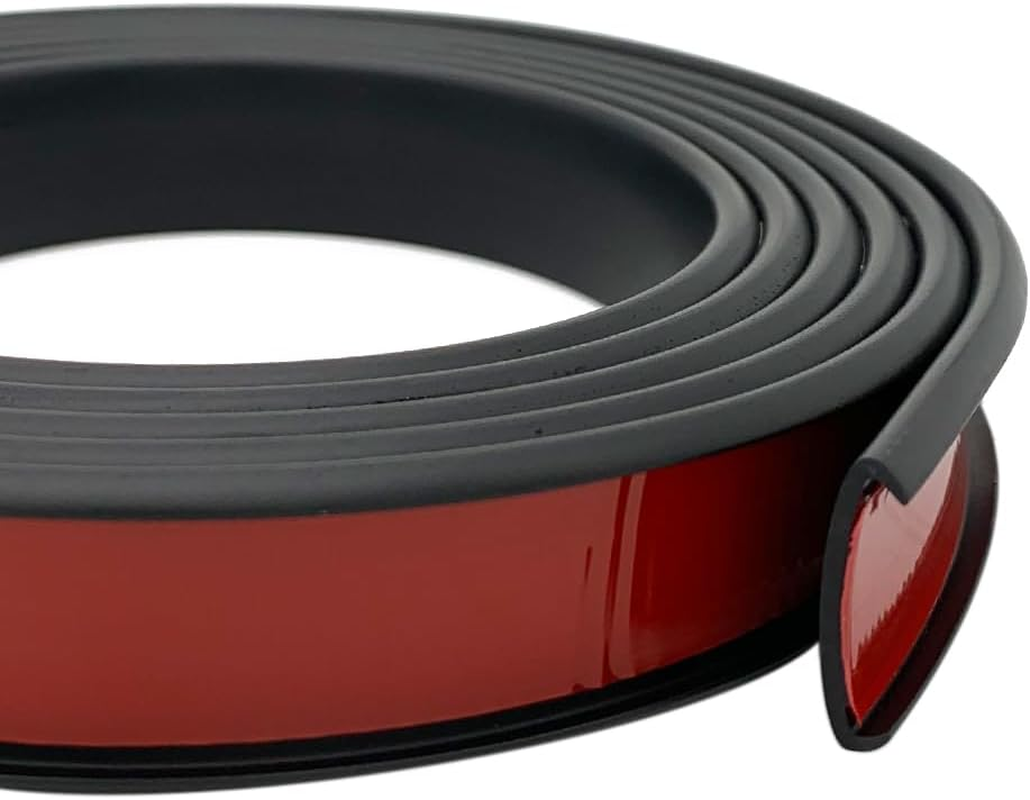 Aroilder U Shape Plywood Edge Banding, Fit 3/4 Inch Edge, Desk Edge Protector, Self-Adhesive Edge Trim for Veneer, Furniture, Countertop, Table, Sheet Metal, Black, 20Ft