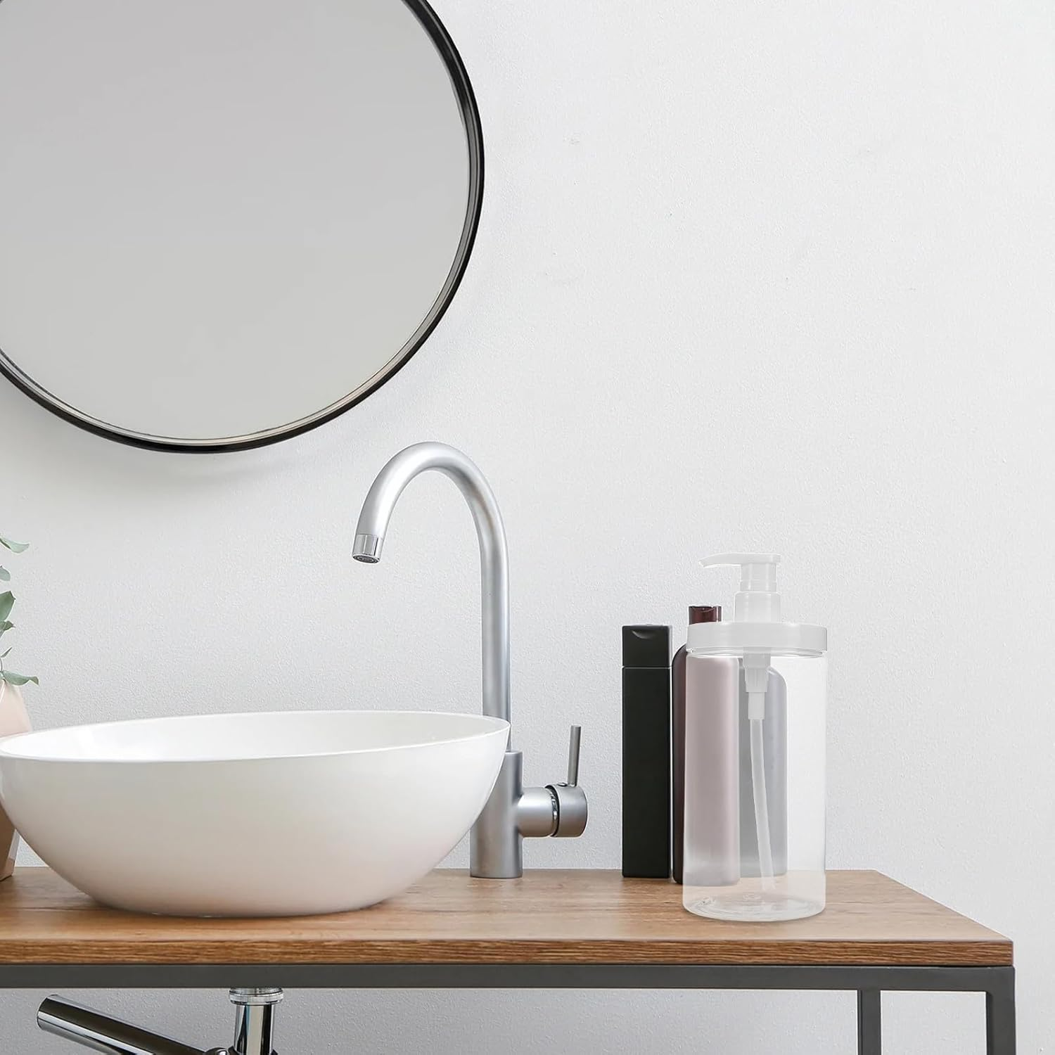 Holibanna 1000Ml Refillable Shower Gel Bottle with Pump Dispenser, Travel Liquid Container for Shampoo, Body Wash, and Lotion, Portable Travel Pump Bottle for Camping and Gym image number 6