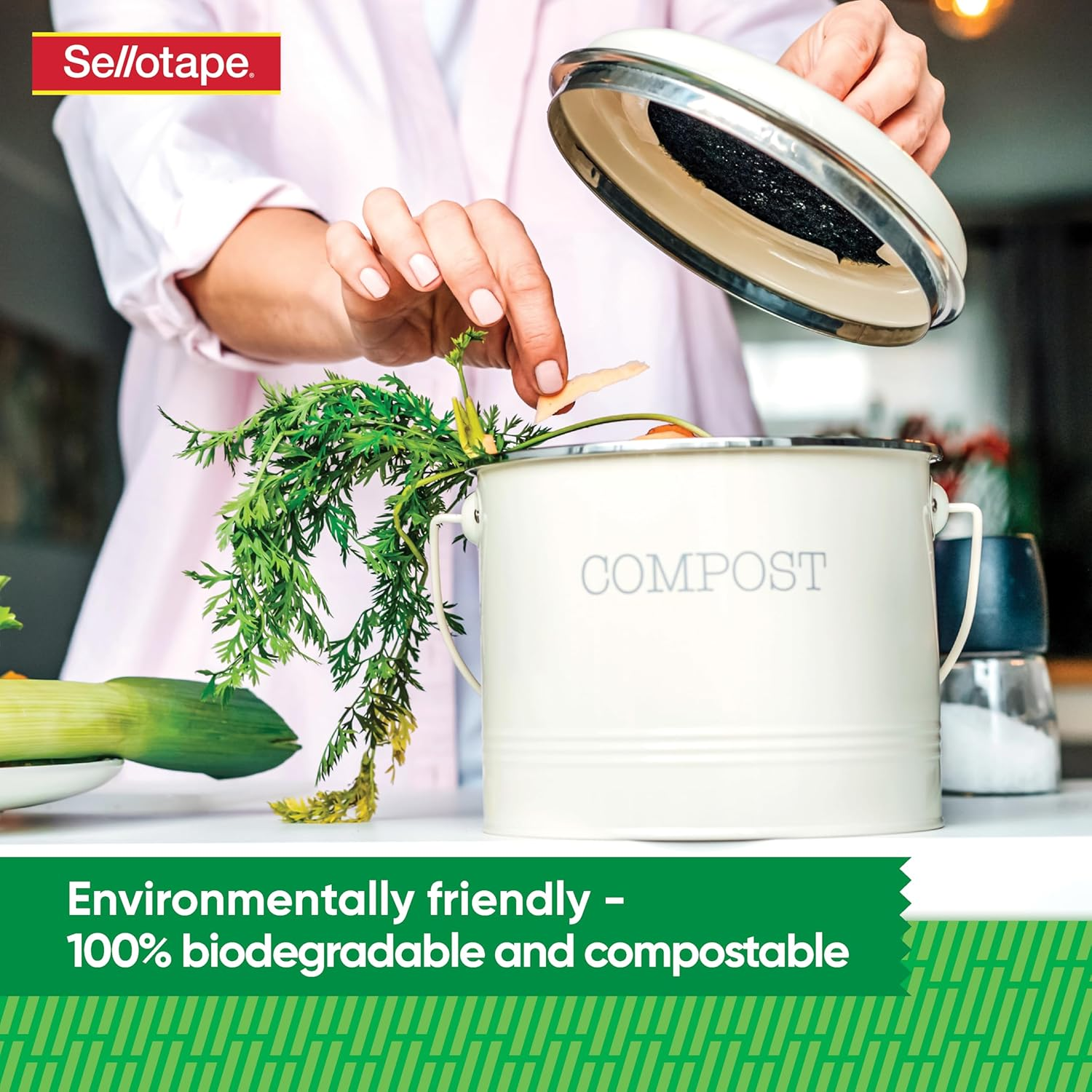 Sellotape Enviro Tape, Biodegradable and Compostable, Non-Static for Easy Handling, Ideal for Gift Wrapping and Office Use, Includes 24Mm X 50M Tape Roll - 6 Pack image number 2