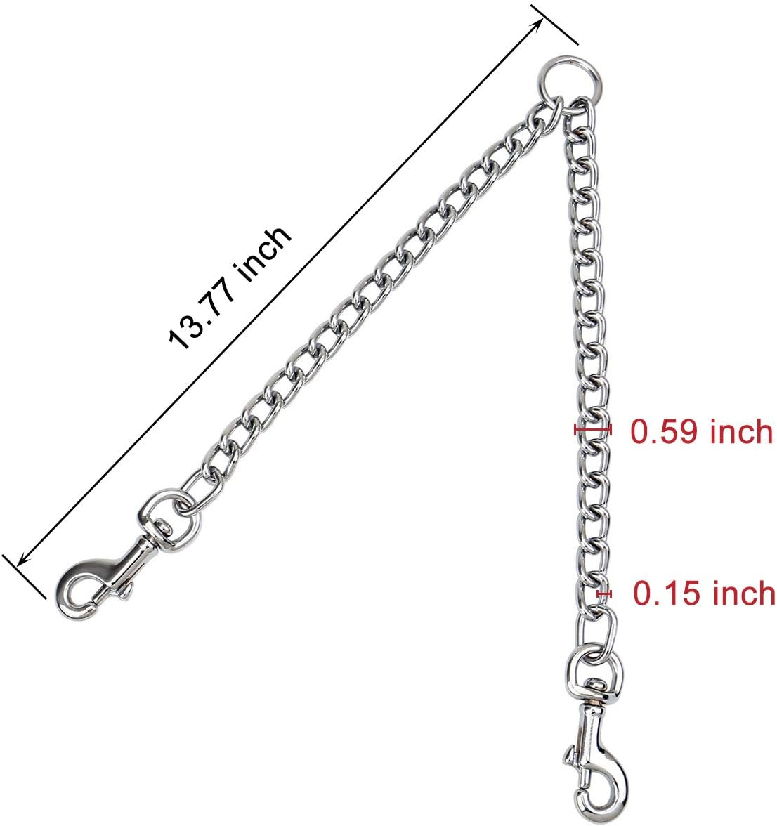 Metal Double Dog Leash for Two Dogs, Heavy Duty Metal Dog Leash, Chew Proof Tangle Free Dual Pet Extension Splitter Lead for Small Large & Medium Size Dogs image number 1