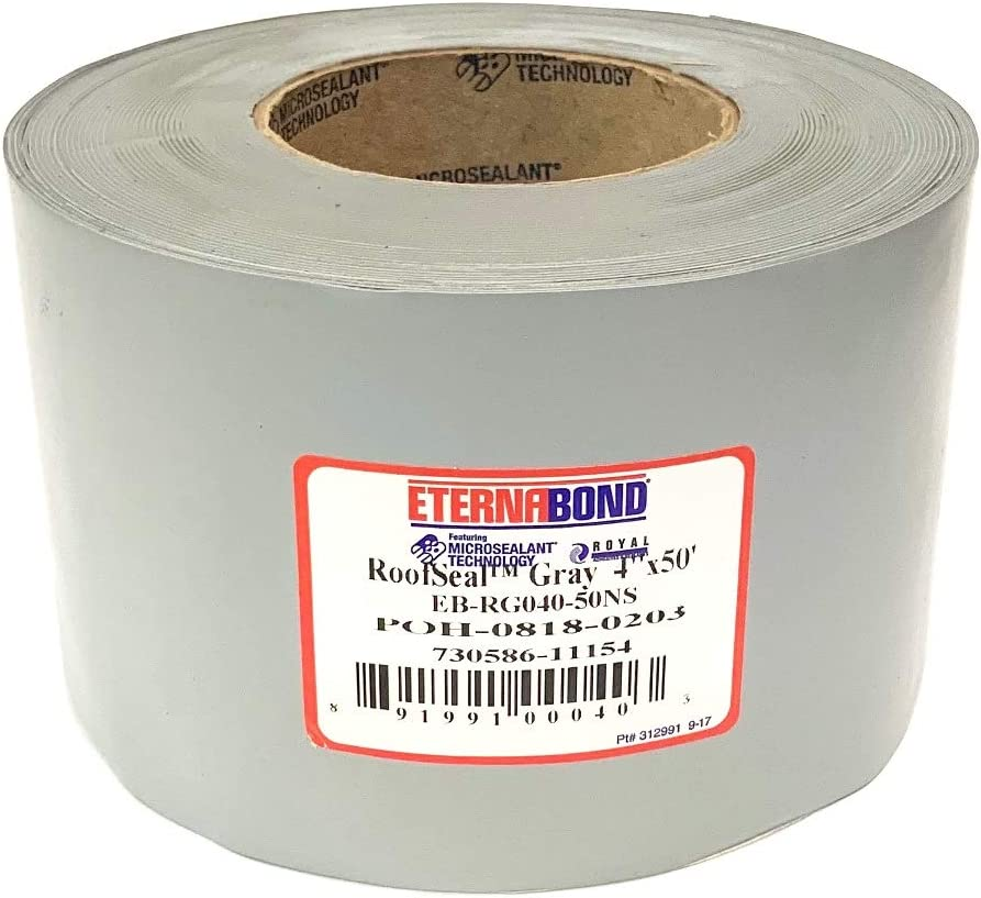 Eternabond Gray Mobile Home RV Rubber Roof Repair 4" X 10' - 10 Foot, 10 Feet