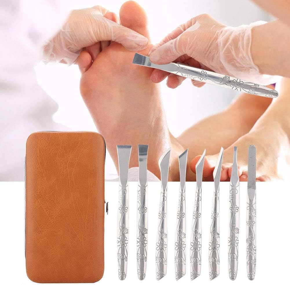 Pedicure Knife Set, Ingrown Toenail Removal Kit, Callus Remover for Feet, 8 Pieces Stainless Steel Foot File Dead Skin Callus Remover Foot Callus Razor Pedicure Tool Set, Ergonomic image number 3