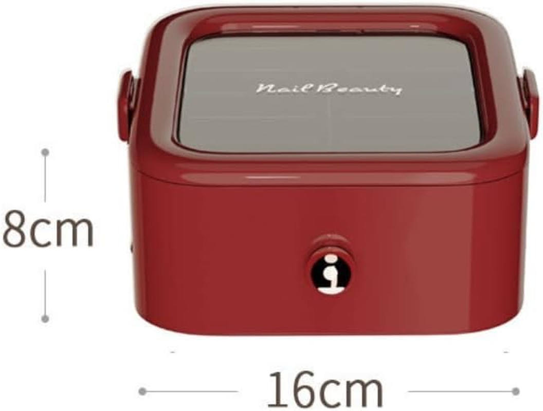 Press on Nail Organizer Box, False Nail Storage Case, Travel Packaging Container with 12/24/36 Pcs Adhesive Double Sided Tape for Nail Art (White, 2 Tier (24 Tapes)) image number 3